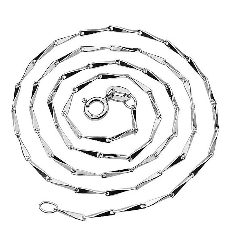 925 Sterling Silver Melon Seed Chain Necklace - Dainty Ingot Link Chain for Women