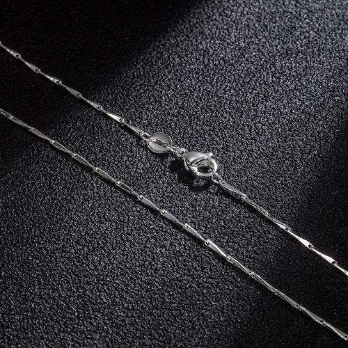 925 Sterling Silver Melon Seed Chain Necklace - Dainty Ingot Link Chain for Women