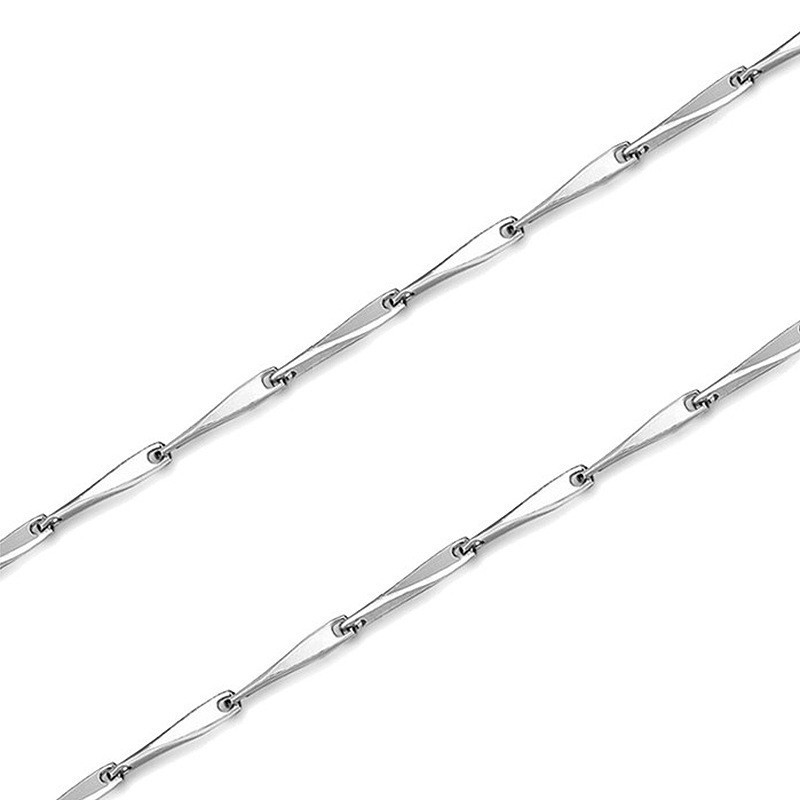 925 Sterling Silver Melon Seed Chain Necklace - Dainty Ingot Link Chain for Women